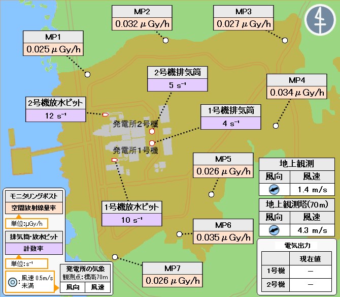 原子力発電所モニタ　地図